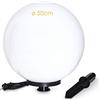 HOFSTEIN Lampada sferica Miau, lampada sferica con picchetto di terra, lampada da esterno in plastica bianca Ø 50 cm, E27, sfera illuminata con cavo di alimentazione da 5 metri, senza lampadina/e