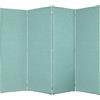 DESHOME - Separe divisorio interno dal design moderno, tessuto idrorepellente struttura in legno 4 ante - Separè divisorio paravento richiudibile pieghevole (Menta)