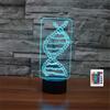 FLRXHK DNA - Lampada da tavolo con illusione 3D, lampada da tavolo con telecomando, 16 colori, luce notturna a LED ottica, USB, decorazione per la stanza dei bambini