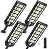 wowspeed 1200W Lampione Solare Led Esterno con Telecomando, 6500K Lampioni Solari a LED da esterno con Sensore di Movimento,3 Modi Lampione Solare, IP67 Impermeabile per Giardino Garage - 4 Pezzi