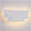 Dopastore Applique da Parete LED 12W Design Rettangolare Con Finitura In Vetro Lampada da Muro 3D Stile Moderno IP20 (Luce calda 3000K)