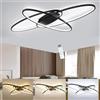 LIUYU Lampadario LED Soffitto Dimmerabile Telecomando Nero 130×85cm 90W