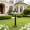 ChaoZan Lampione Classico da Giardino in Alluminio Lampada Lanterna Colore Nero Finitura Anticata IP65 impermeabile E27 Lampione retrò luce da esterno per esterni terrazzo balcone gazebo Cortile