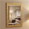 MO.WA Specchio da perete con cornice 51x71 Made in Italy Cornice in legno Oro Moderno camera da letto bagno Design