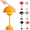 Starnearby Lampada da Tavolo LED senza Fili Ricaricabile, Lampada Fungo da Tavolo, Lampada da Comodino Touch Dimmerabile, Luce Notturna con 3 Modalità di Luminosità, Lampada Decorativa Retrò