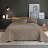 IlGruppone Copriletto Trapuntato Matrimoniale Elegante Trapuntino Lavorazione Intrecciata Due Piazze Trapunta Coperta Leggera Coperta Letto Leggera Primavera Estate - Tortora