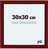 yd. Your Decoration - Cornice 30x30 cm - Vino Rosso Spazzato - Decorativa Parete in Legno con Vetro in acryl - Antiriflesso - 30x30 Cornice - Como