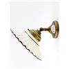 fd-bolletta arredamento e illuminazione applique ottone da parete,lampada vintage,lluminazione per interni,paralume ceramica marrone an10 Misure:Sporgenza 16,5cm,Ø piatto 19cm,Ø base 8cm