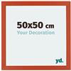 yd. Your Decoration - Cornice 50x50 cm - Arancione - Decorativa Parete in Legno con Vetro in acryl - Antiriflesso - 50x50 Cornice - Mura