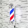 Wakects Palo del Barbiere Professionale, LED Barber Pole Luminosa Girevole per Parrucchiere Salone Insegna LED Rotante Rosso Blu Bianco LED Stripe, 50 RPM