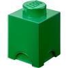 Room Copenhagen LEGO Storage Brick 1 Knob verde,Scatola Portaoggetti Impilabile 1,2 l - Contenitore in Plastica con Coperchio, Organizer per Scrivania e Giocattoli