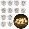 JRQ 12pcs Flameless Candele Della lLe luci submergibili del LED ha le luci subacquee impermeabili funzionato la data di nascita per Vaso Feste Vasca Matrimoni Calda Bianca