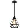 Mengjay Lampada a Sospensione Vintage Industriali Retrò Corda a Canapa Gabbie a diamanti Industriali in Metallo per Illuminazione Interna Decorazione,Soggiorno,Ristorante,Bar,Caffetteria