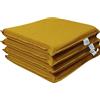 HABITA 33 HOME Cuscini Sedie Cucina Set da 4 o 6, Cuscini per Sedie Quadrati 40x40 cm, Copri Sedia da Cucina Sfoderabili con Laccetti, Cuscino Sedia double face in tessuto loneta made in italy (4 Sorrento Giallo)