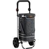 MONZANA Carrello della Spesa 3in1 56L fino a 50 kg Borsa Pieghevole Rimovibile Carrellino Portaspesa Trolley Nero