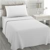 L'ANTICO ARCOLAIO - Lenzuola Letto Singolo 100% Cotone Completo con Federe Cuscini, Set Anallergico e Antiacaro, Colore Tinta Unita, Manifattura Made in Italy con Fibra Naturale