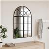 Gecheer Specchio da Parete Nero 60x90 cm Arco in Ferro