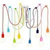 SABYDICAR Lampada a sospensione a 8 teste Lampadario a fiori sparsi fai-da-te Lampada da soffitto a filo ragno colorato a sospensione Lampada a sospensione a filo retro regolabile per ristorante,E27