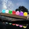 Les-Theresa Sfere di Cristallo Chakra, 7 Sfere di Cristallo, Sfera di Vetro Colorate, con Base In Legno A Led da 40 MM, Luce Notturna, per Casa, Soggiorno, Spazio, Luce Notturna E Decorazione