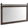 LIFEZEAL Specchio da Parete Rettangolare, Cornice in Legno Massello, Antisplosione, Decorativo, Ingresso, Salotto, Camera da Letto, Bagno, Appeso a Muro, Alta Definizione, Mirror (grigio, 100x66 cm)