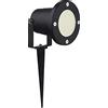 Partenopeautensili® Faretto orientabile con picchetto gu10 da esterno giardino segnapassi luce lampada a led (Luce Naturale 4000K, ARMATURA NERA)