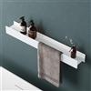 Mai & Mai Mensola da Parete Multifunzionale 80cm, Mensola per Doccia in Lega di Alluminio-Magnesio con Strato Antiruggine Mensola da Appendere per Bagno e Cucina, Rimovibile, Bianco Opaco, Reglo-03