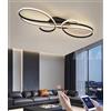 LFLA Plafoniera a LED dimmerabile Illuminazione da soggiorno moderna Lampada da soffitto con telecomando Camera da letto Sala da pranzo Ufficio Lampada a risparmio energetico (Nero, L100cm-108W)