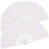 HONSHEN Ventaglio pieghevole in tessuto di nylon, per uomini e donne, per danza, decorazioni, festival, regalo (ventaglio pieghevole bianco 2p)