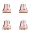 Qazqa Granny - Lampada a sospensione con paralume Retrò - 4 luce - Ø 450 mm - Rosa - Retrò - Soggiorno I Camera da letto I Sala da Pranzo I Cucina