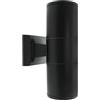 Partenopea® Applique Lampada faretto Luce led da Muro per Parete con doppio attacco UP & DOWN GU10 a Biemissione moderno Interno Esterno IP65 max 120W (Nero, Senza faretti)