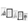 emmevi Portafoto Multipla Legno MDF Cornice Collage Moderna Porta Foto Bianco Nero 5 Foto Da 10x15 Cm