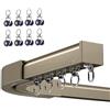 LIYI929GP Robusto Binario per Tende da Esterno Bastone per Tenda Singolo/Doppio Binario, Montaggio A Soffitto/Parete, 3m 4m 5m con Connettore Dedicato, Liscio E Senza Ostacoli, Facile da Installare