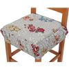 Casatessile Cuscino Imbottito coprisedia con Fascia Elastica ROSETO Deluxe Cuscino Sedia Cucina Lavabile in Lavatrice.
