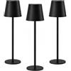 K2 STORE Set di 3 Lampada da Tavolo Touch Senza Fili Ricaricabili, LED Dimmerabili con 3 Tonalità di Luce 3000-6500K, Impermeabili IP54, Ideali per Interni ed Esterni