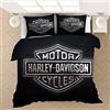 NICHIYO Harley Davidson Motorcycle, set copripiumino e federa, in microfibra, con stampa digitale 3D, set da 3 pezzi (11, letto matrimoniale 240 x 220 cm)