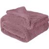 IlGruppone Coperta Plaid in Pile Sherpa Invernale, Morbida e Calda,440 Gr/Mq Coperta Pelosa Tinta Unita Con Lavorazione Divano in Finta Pelliccia - Rosa - Singolo 160x200