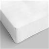 SpazioTessile - Lenzuolo con Angoli Una Piazza e Mezza Certificato Oeko-Tex, Lenzuola Una Piazza e Mezza Cotone con Elastico, Biancheria da Letto Made in Italy - 120x210cm, Angolo H25cm, Bianco