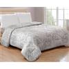 Tata Home Trapunta Invernale Singola Imbottita in Morbida Microfibra Piumone Letto Trapuntato Caldo e Soffice Autunno Inverno Traspirante Anallergico Mod. Mony Dis.1 Classic Colore Grigio