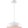 TOT ELECTRIC Lampadario a sospensione stile industriale a campana bianco 45cm in metallo con attacco E27 vintage per salotto cucina