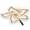 J.SUNUN Ventilatore da soffitto Luce con Telecomando dimmerabile 50W Camera da Letto plafoniera con Ventola da soffitto Silenzioso Timer Design lampadario LED per Soggiorno Cucina Sala da Pranzo