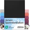 etérea Himmlische Qualität etérea Jersey lenzuolo con angoli 90x200-100x200 cm Nero Epaisseur 15-25 cm - 100% Cotone - Oekotex materasso Letto copripiumino - lenzuola 90x200cm - 100x200cm Black