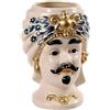Morgan Testa di Moro Re Caltagirone, Stile Ceramiche Siciliane, Vaso Testa di Moro in Ceramica 12x18 cm