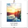 MG Design Cornice Clip 40 x 40 cm - a giorno senza cornice con vetro acrilico e pannello HDF, verticale o orizzontale, per foto, poster, certificati e puzzle