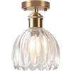DLGLOLIN Plafoniere Lampadario in Vetro Moderno Creatività Fiore Lampada da Soffitto Deco Illuminazione a Soffitto E27 Lampadario a Sospensione per Soggiorno Camera Corridoio Cucina