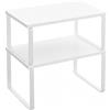 Baroni Home Set 2 Ripiani Organizzatori Cucina Porta Spezie in MDF e Metallo, Scaffali Salvaspazio Multiuso, Alzate di Diverse Dimensioni, Facile Montaggio, 30x20x30cm (Bianco, 30x20x30)