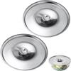 Bigwinyep Coperchio Universale, 2 Pezzi in Acciaio Inox, Coperchio per Ciotola Mini 12 cm, Coperchio per Pentola da Latte, Accessori di Ricambio per Padelle e Frittura, 4.7 Pollici