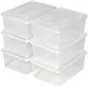 tectake 6X scatole Scarpe plastica Storage Box Trasparenti Coperchio impilabili 33x23x12cm - Disponibile in Diversi quantità - (1x6 | No. 401685)