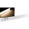 ChiliTec Lampada LED sottopensile Arusha, lunghezza 60 cm, alluminio e plastica, corpo bianco, con USB A+C, luce bianca calda, interruttore della luce separato