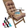BUAOGDVG Cuscino Impermeabile per Sedia da Esterno con Schienale Alto e Laccetti (110x50cm, Spessore 8-10cm) - Adatto a Sedie a Dondolo, Patio, Giardino e Interni - per Mobili da Terrazza(E)