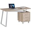 Techly 105940 Scrivania per Computer dal Design Moderno con Tre Cassetti Quercia Quercia